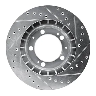 R1 Concepts EDZ-02023L Brake Rotor Drilled and Slotted Silver